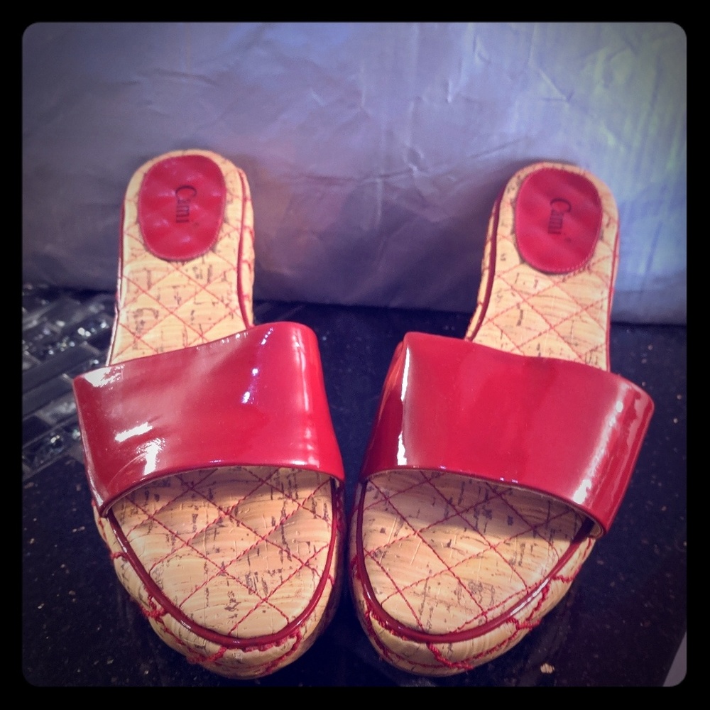 Cami Patton leather deep red sandals